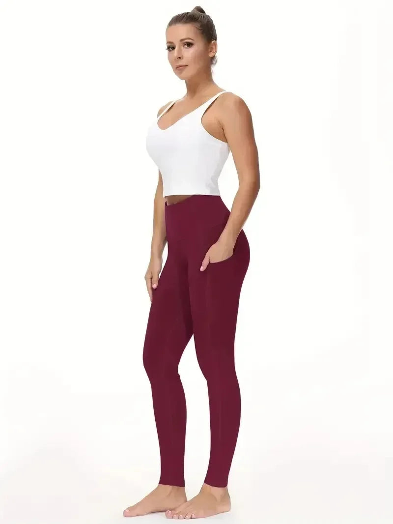 Leggings de Yoga taille haute avec poche pour femmes, sans couture, Fitness, haute élasticité, mode, levage des hanches, pantalon d'entraînement de gymnastique mince