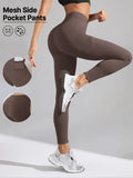 Leggings taille haute pour femmes avec poches en maille, conception de contrôle du ventre et de levage des fesses, Style sportif pour le Yoga, le Fitness, toutes saisons