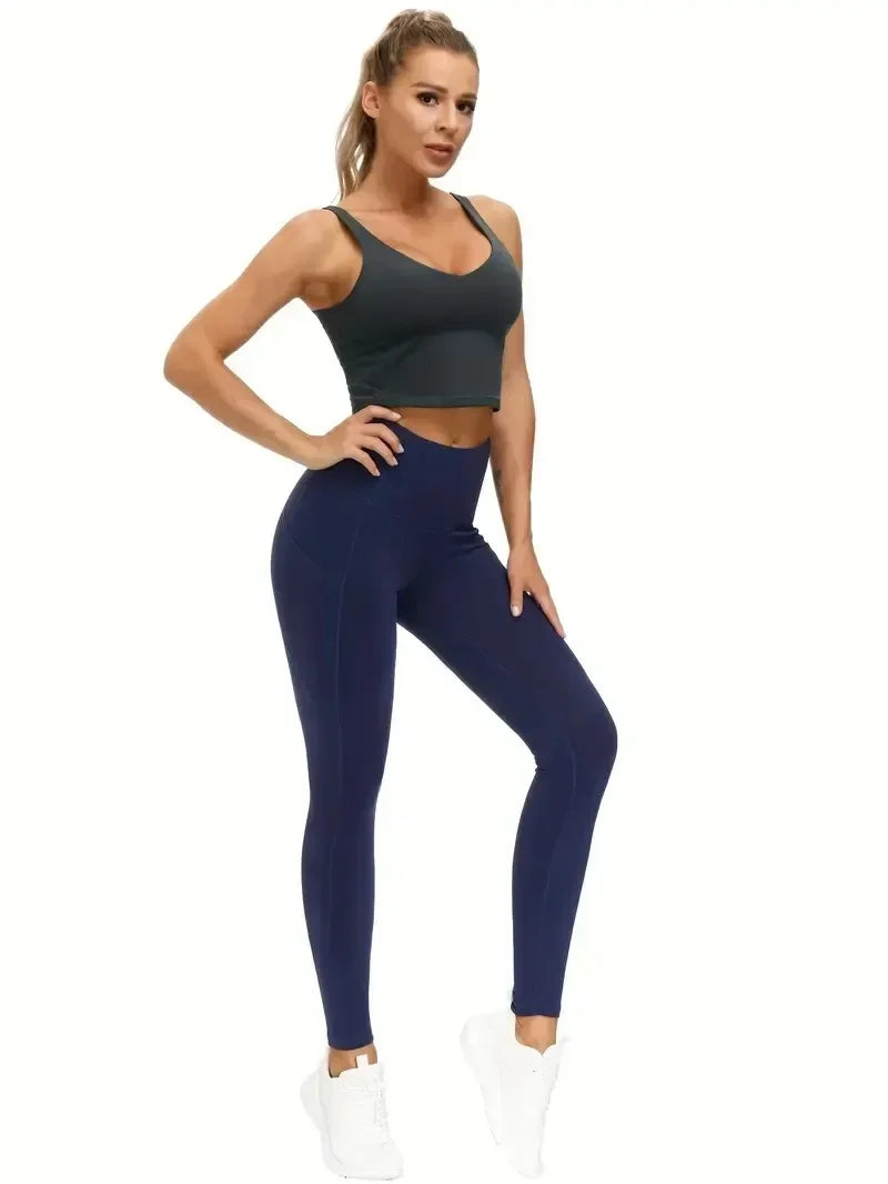 Leggings de Yoga taille haute avec poche pour femmes, sans couture, Fitness, haute élasticité, mode, levage des hanches, pantalon d'entraînement de gymnastique mince