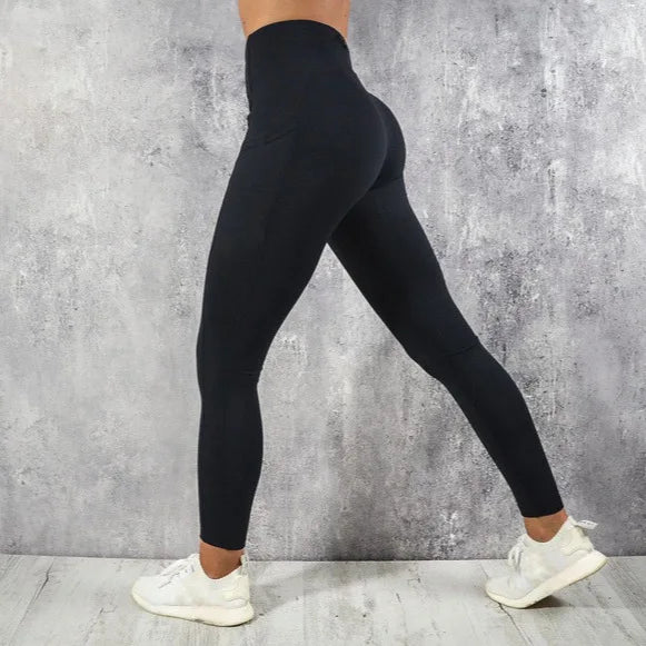 Leggings de yoga à taille haute avec poche latérale pour femmes, entraînement, gym, fitness, collants de sport